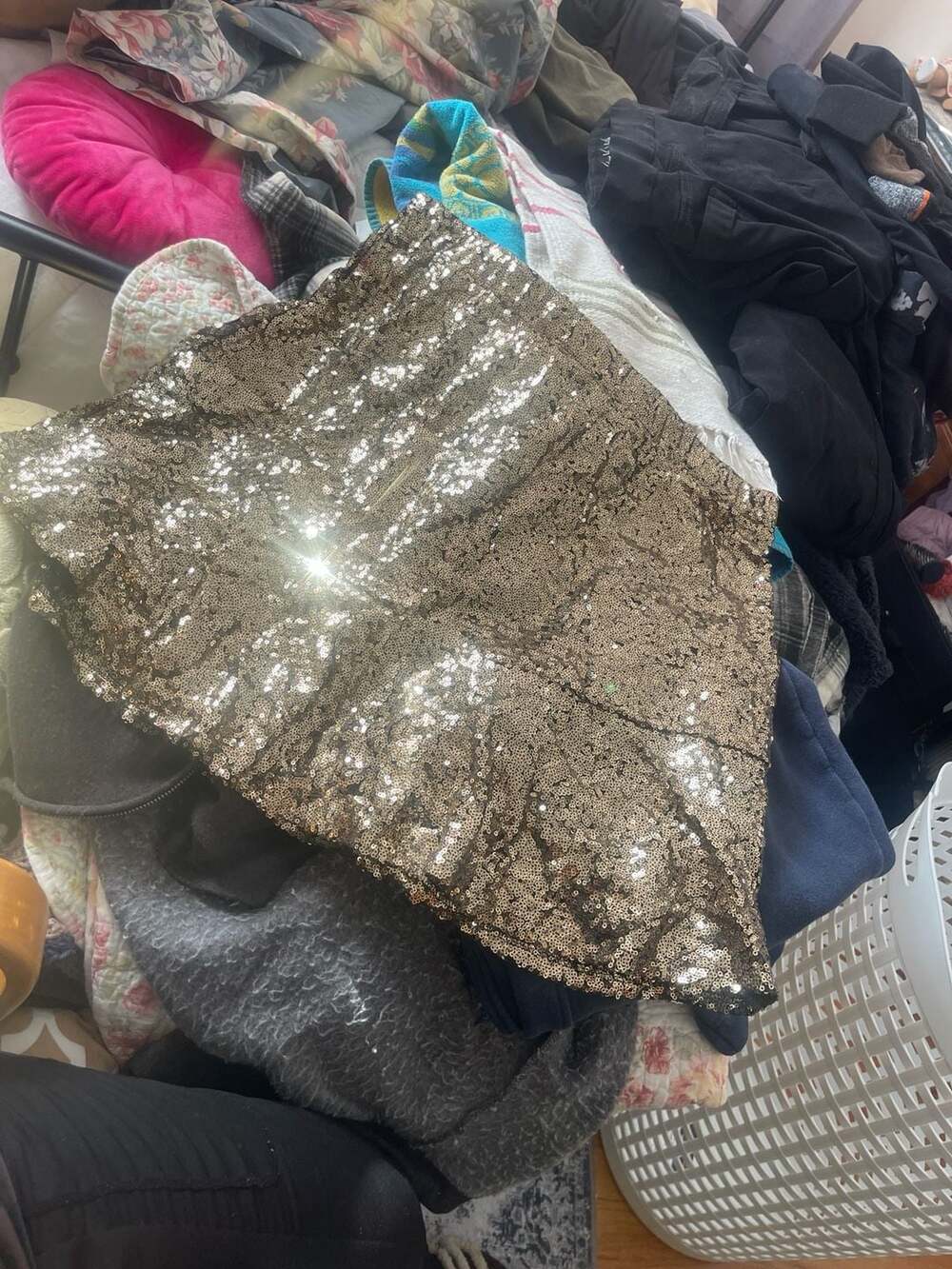 Xhilaration Sequins Shirt thigh length XL new